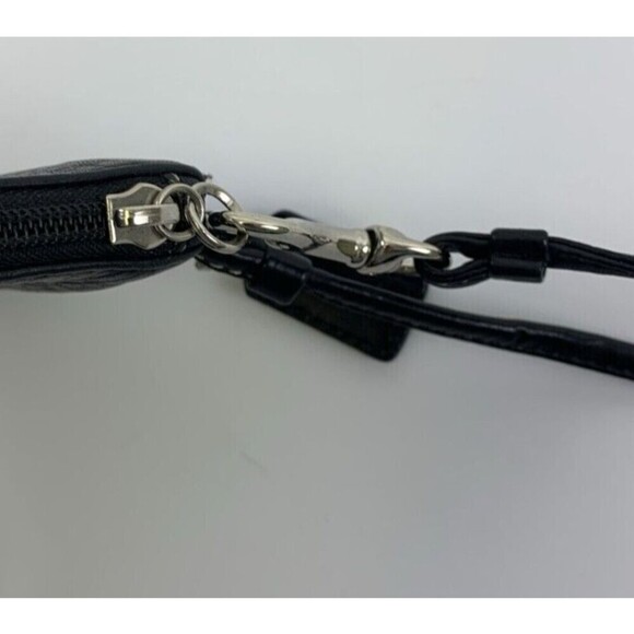 Coach Black Pebbled Leather Wristlet Zip Mini Small Bag Purse Wallet F42389 - Picture 9 of 11